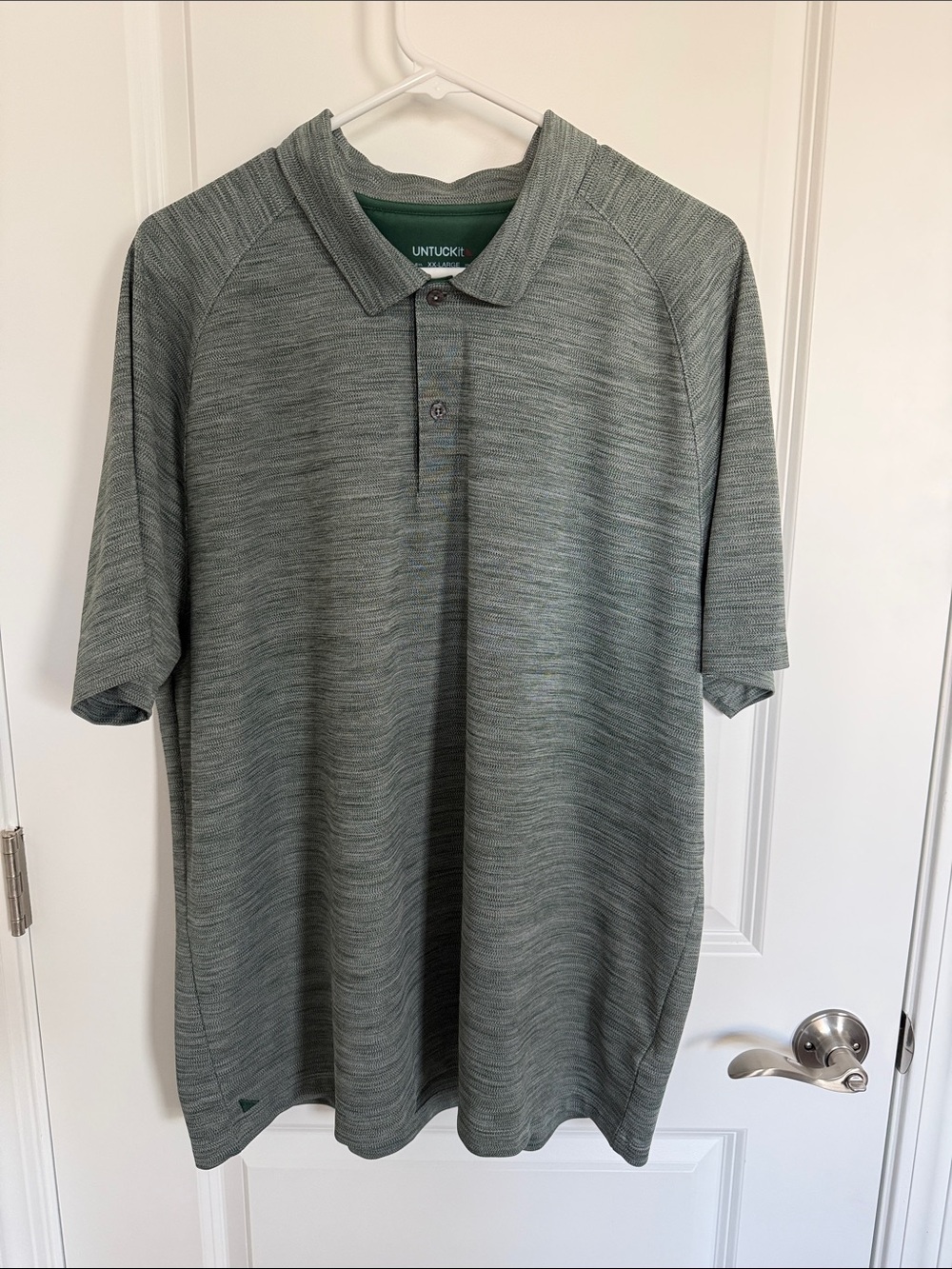 UNTUCKit Men's Heather Sage Green Polo